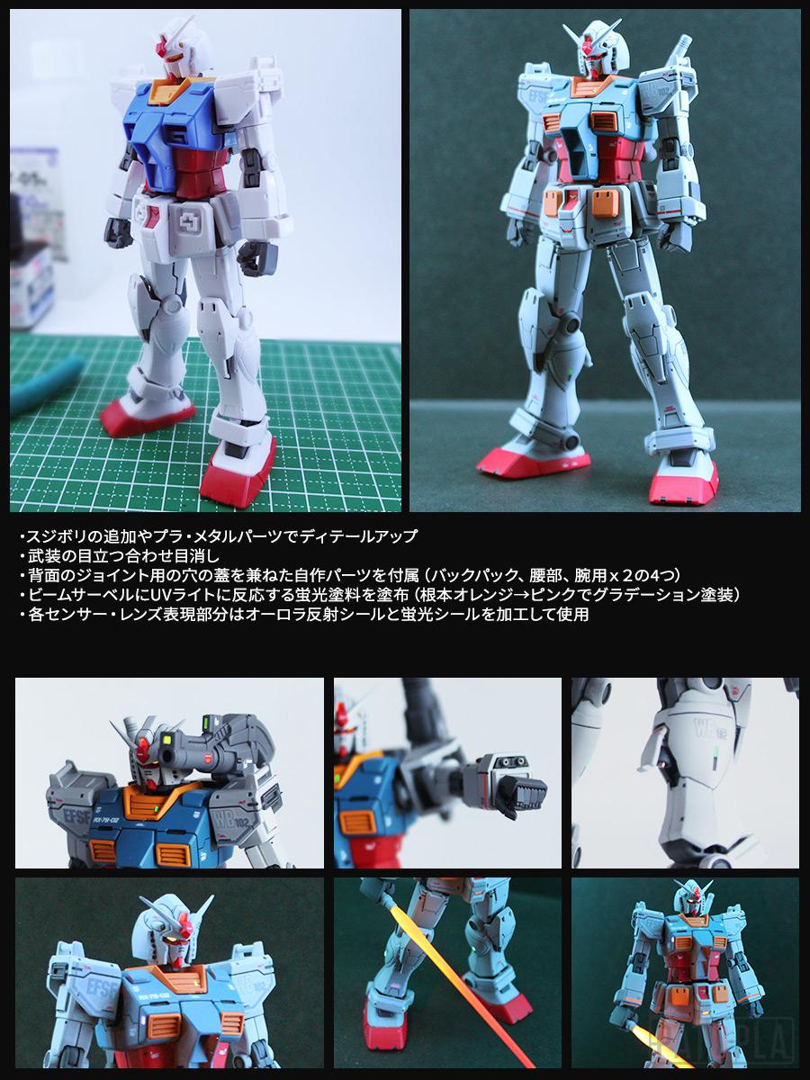 HG 1/144 ガンダム(ククルス・ドアンの島版) 改修・全塗装 製作完成 下の土は黒いんですね -ぱとぷら