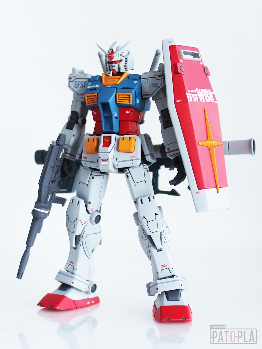 HG 1/144 ガンダム(ククルス・ドアンの島版) 改修・全塗装 製作完成 下の土は黒いんですね -ぱとぷら