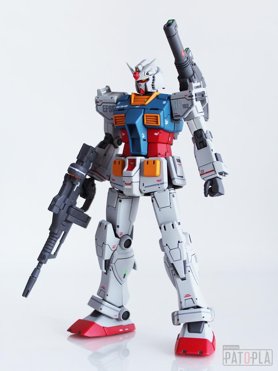 HG 1/144 ガンダム(ククルス・ドアンの島版) 改修・全塗装 製作完成 下の土は黒いんですね -ぱとぷら