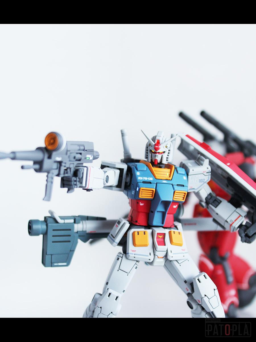 HG 1/144 ガンダム(ククルス・ドアンの島版) 改修・全塗装 製作完成 下の土は黒いんですね -ぱとぷら