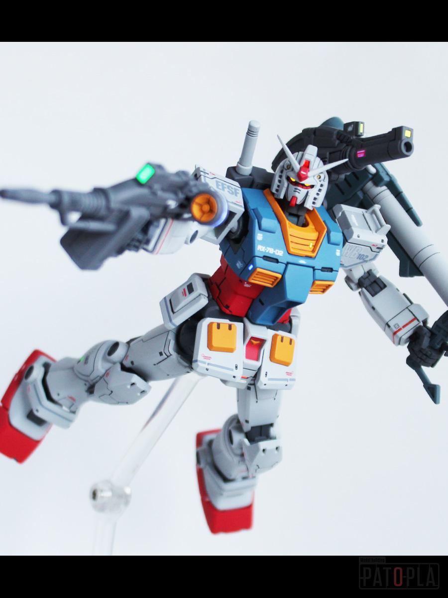 HG 1/144 ガンダム(ククルス・ドアンの島版) 改修・全塗装 製作完成 下の土は黒いんですね -ぱとぷら