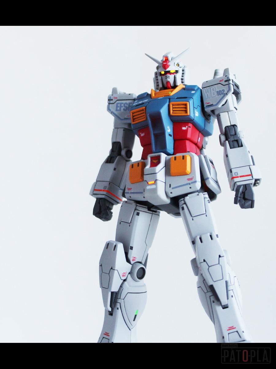 HG 1/144 ガンダム(ククルス・ドアンの島版) 改修・全塗装 製作完成 下の土は黒いんですね -ぱとぷら
