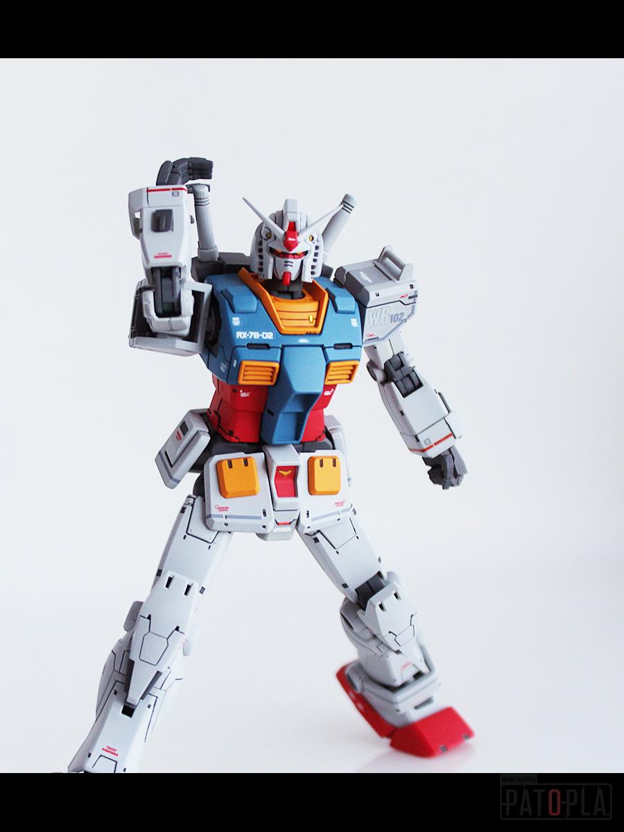 HG 1/144 ガンダム(ククルス・ドアンの島版) 改修・全塗装 製作完成 下の土は黒いんですね -ぱとぷら